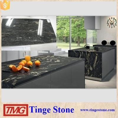 China Interior And Exterior Decoration Black Cosmic Granite Island Tops , Black Kitchen Countertops for sale