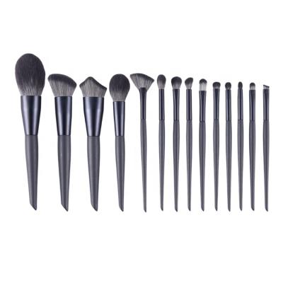 China 2021 Cute Professional Private Label 14pcs Eye Makeup Brush Set New Hair Cruelty Free Soft Synthetic Wood Handle Soft Fluffy Eye Makeup Brush for sale