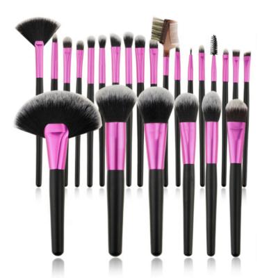 China Angular Blush 24 Pcs Wooden Wholesale Premium Synthetic Hair Private Label Premium Vegan Luxury Professional Makeup Set Brushes For Women for sale