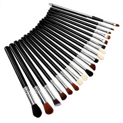 China Angular Blush Best Beginner 19pcs Luxury Professional Eye Makeup Brush Set Wooden Eyeshadow Goat Hair Black Synthetic Wholesale Private Label for sale