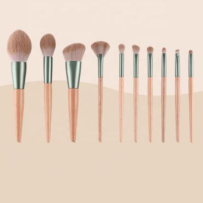 China Angular Blush 2021 High Quality Full Set Fashion 10 PCS Professional Makeup Brushes Set Cute Vegan Brush Set for sale