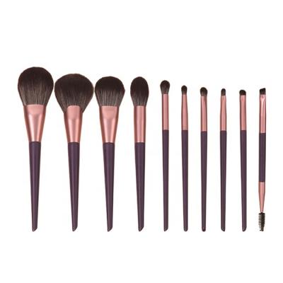 China Soft Stiffens Private Label Purple Logo Makeup Brush Set Custom Sparkle 10pcs 2021 Cheap High Quality for sale