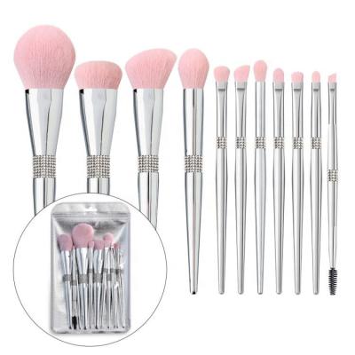 China Angular Blush 11pcs Wholesale Glitter High End Premium Diamond Crystal Your Own Brand Private Label Professional Luxury Makeup Brush Set for sale