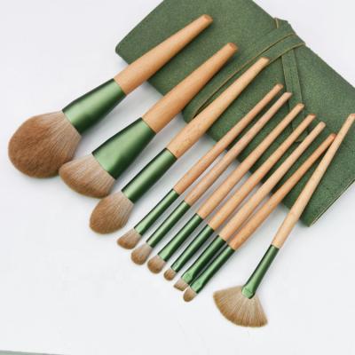 China Angular Blush High End Portable Individual Wholesale High Quality Synthetic 10pcs Professional Private Label Makeup Brushes for sale