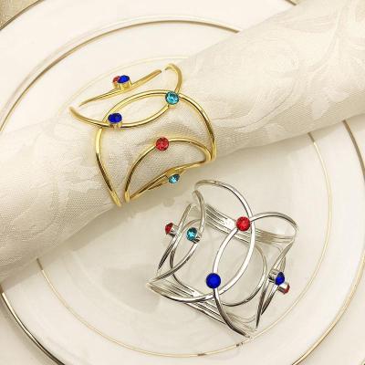 China Viable Delicate Aluminum Alloy Napkin Rings In Silver Napkins Ring Size Fashion Towel Buckle Holder Table Decorations for sale