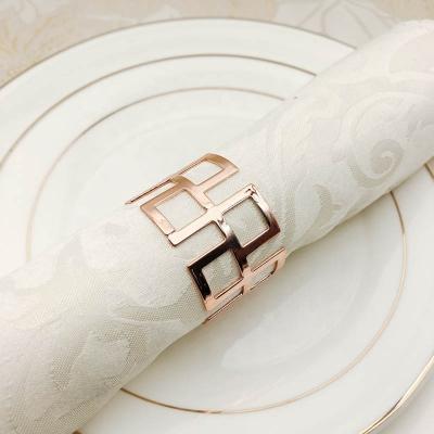 China Ring Wedding Decoration Materials Rose Gold Table Napkin Holder Viable Bar Napkin 30th Birthday Party Decorations for sale