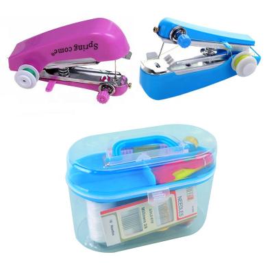 China For Adults Kids Sewing Machine Kits Box Scissors Thread Ruler Buttons Handheld Mini Overlock Portable Sewing Machines Bobbin Case Manual Cheap Thread Bobbins Regal Hand For Needles for sale