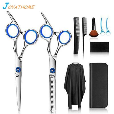 China Household Combination Scissors Cutting Tools Salon Thinning Station Barber Scissors Set Flat Tooth Hairdressing Scissors 10pcs for sale