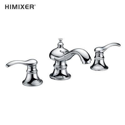 China Himixer 2022 Metered Faucets Product Recommendation High Quality 3hole Chrome Brass Bathroom Faucet Mixers Taps Basin for sale