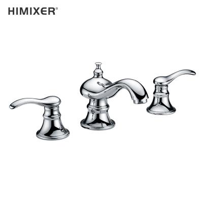 China Hot Sale UPC HIMIXER Faucets HIMIXER Standard 3 Hole Deck Mount Faucets Mixer Tap Modern Brass Single Metered Basin Sink Faucet Bathroom for sale