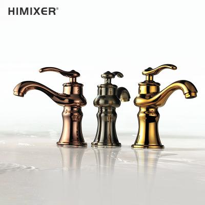 China Fast Delivery Bathroom Faucets Excellent Quality Metered Antique White Hot And Cold Basin Mixer Taps for sale