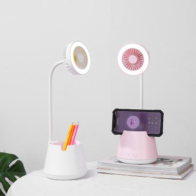 China Hotel LED Small Desk Lamp Pen Holder Desk Fan USB Bedroom Home Office Fill Reading Lamp Small for sale