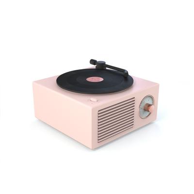 China AirPlay Vintage Speaker Desktop Radio Mini Speaker Vintage Vinyl Record Portable Multifunctional Stereo for sale