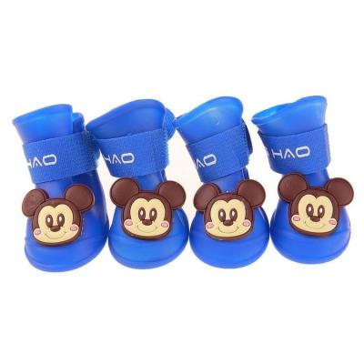 China Stocked Candy Colors Soft Rubber Dog Water Shoes Dog Rain Boots Shoes for sale