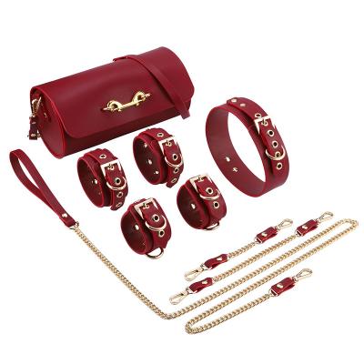 China FUN China Product SM Series Genuine Leather SM Bondage Set For Husband And Wife Game With Medical SMS Suit for sale