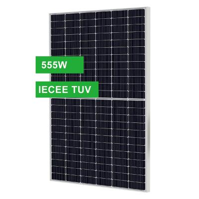 China Monocrystalline Module 555w Solar Panel Kit Common Bifacial Grade A Half Cells For Home 10kw Grid 182mmx182mm for sale