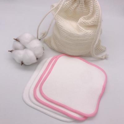 China Cotton Soft Pure Bamboo Cleansing Pads Removable Makeup Cotton Square Pads Reusable for sale