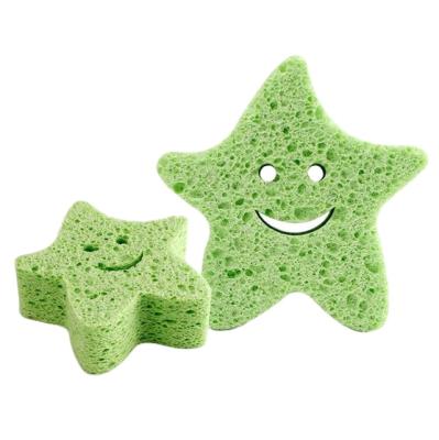 China EXFOLIATE Star Eco-friendly Body Bath Cleaning Sponge For Kids Shapes Kids Bath Animal Cellulose Sponge for sale