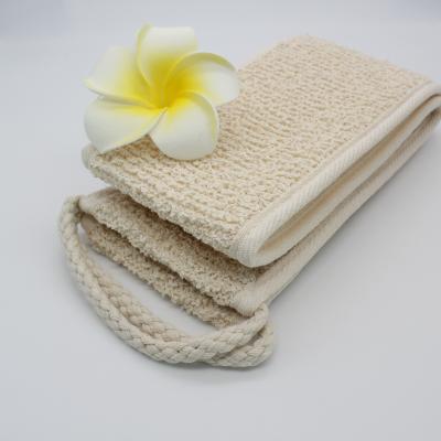 China EXFOLIATE Hot Sale Ramie Bath Sponge For Shower Customized Mesh Scrubber Belt Back Exfoliating for sale