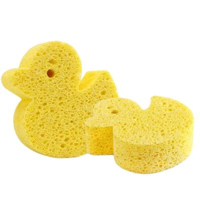 China EXFOLIATE Eco-friendly Duck Shape Bath Sponge For Children Animal Natural Cellulose Facial Sponge for sale