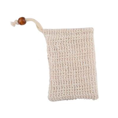 China Wholesale Soft Natural Hemp Drawstring Mesh Pouch Sisal Soap Saver Reusable Bag for sale