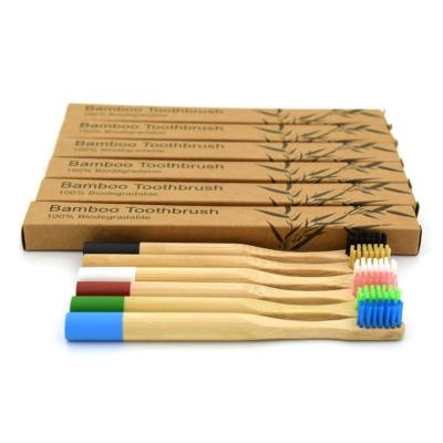 China 100% natural biodegradable organic eco friendly soft bamboo toothbrush reusable with logo for sale