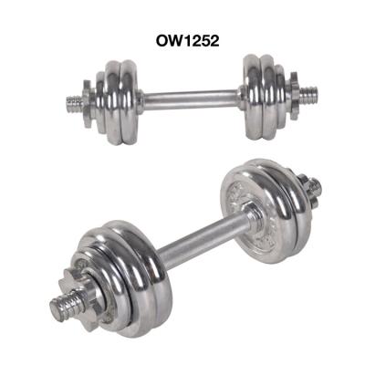 China Durable Chrome Cast Iron Dumbbell Set Wholesale Adjustable Fitness Cast Iron Dumbbells and Barbell Dumbbell Set for sale