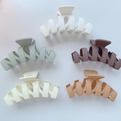 China Wholesale Hair Daily Wear 2022 New Frosted Large Matte Hair Claw 11CM Hair Claws Clips Non-slip Plastic Part For Women Girl Daily Hair Wear for sale