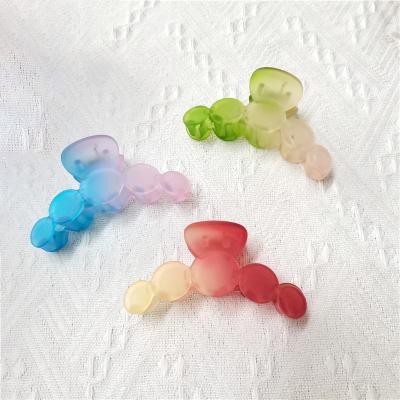 China 2022 Fashion Shape Wholesale Matte Jelly Color Hair Claws Acetate Plastic Hair Claw Clip For Women for sale