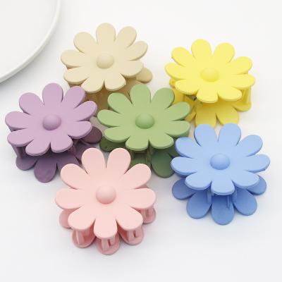 China Daily Hair Claw Wholesale Cute Matte Plastic Hair Claw 2022 New Fashion Flower Hair Clips For Women for sale