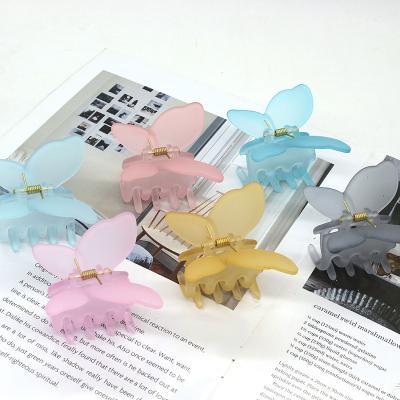 China New Wholesale Fashion Daily Wear Hair Butterfly Korean Hair Claw Clips Transparent Plastic Hair Claw Clips For Women for sale