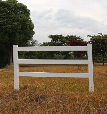 China Easily Assembled 1.5*2.4m Factory Wholesale Price Farm And Fence White PVC 3 Horse Rails for sale