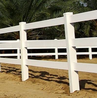 China Easily Assembled Longjie 1.5mx 2.4m PVC 3 Rails Horse Fence For Home for sale