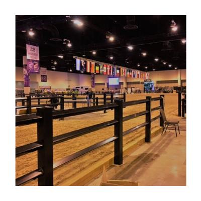 China Viable Black Wholesale Easily Assembled Ranch PVC Fence Horse 3 Plastic Rail Fence for sale