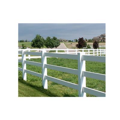 China Easily Assembled 4 Rail Vinyl Fence Plastic Material Horse Fence With Three Rails for sale