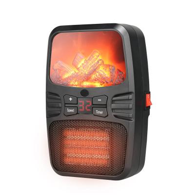 China Hotel Home Heaters Mini 3D Simulation Flame Electric Heater Fast Portable Air Conditioning Fan Desktop EU/US With Remote Control for sale