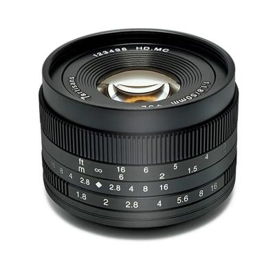 China 7Artisans 50mm F1.8 Large Aperture Portrait Prime Lens For Canon EOS-M M50II Sony E A6000 FUJIFILM FX X-S10 Micro 4/3 50mm F1.8 for sale