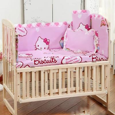 China Modern Hot Sale 100% Cotton Baby Bedding 5 Pcs Sets Safety Bed Rail Breathable Guard Rail for sale