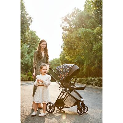 China New Design 2021 Cheap Luxury Light Weight 2 in 1 Landscape Travel System Foldable Baby Stroller for sale