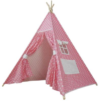 China Toy Safety Standards Indian Teepee Tent Kids Play House Tent Kids Cotton Canvas Toy Tent Princess Castle for sale