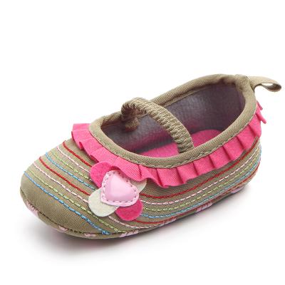 China Flat Flower Baby Shoes Cotton Fabric Girls 7-15 Days JX-BABYS080 1pcs/opp Wholesale Super Soft Casual Bag Elastic Band NC; ZHE for sale