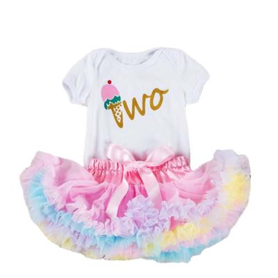 China 2021 Babies Summer Birthday Dressing Set Baby Clothes Sweet Designer Romper for sale