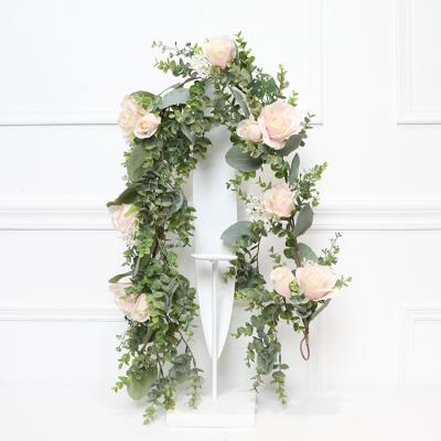 China Other Plastic Christmas Artificial Flower Vines Eucalyptus Garland Plant Centerpieces Decoration For Wedding Home Interior Design for sale