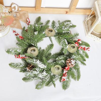 China High Quality New Artificial Foliage Christmas Wreath Emulation Wreath Vine Circle Ornament For Front Entrance Flower And Wreath Decorative Christmas for sale