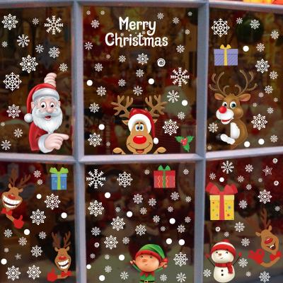 China DIY Supplies DIY Supplies Two Sides Snowflake Window Clings Christmas Window Stickers Decorations Christmas Window Decals for sale