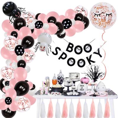 China Wedding Arch Garland Halloween Spider Balloon Wedding Kit with Banner for Kids Halloween Theme Party Background Classroom Decorations for sale