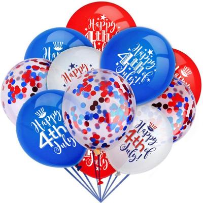 China Patriotic Home Decor Decorations Latex Balloons - Red Blue White - Fourth of July Party Supplies for sale