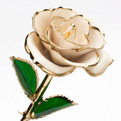 China Creative Valentine's Day Gift Dropshipping Valentine's Day Gift 24K Gold Wedding Rose Lasts Forever Love Decor Lover Lighting Rose for sale