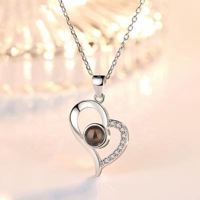 China Silver 100 Sterling Silver 100 Tongue Necklace Love Necklace Gift Valentine's Day Gift 925 Valentine's Day Gift I Love You Forever For Women for sale