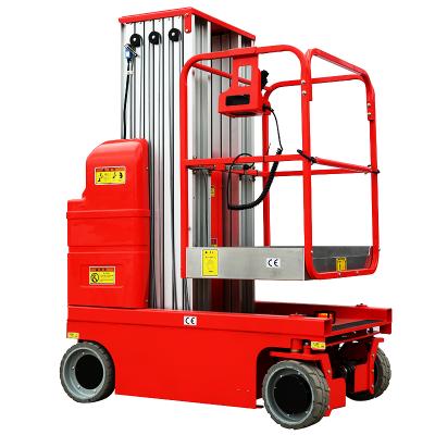 China Hotels Self Propelled Single Mast Aluminum Work Platform Lifter for sale